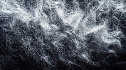 Poster - Close-up of Abstract Texture with White and Black Hair-like Patterns