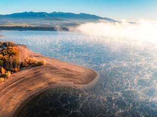 Wall Mural - Liptov region with Tatras mountains around. Liptovska mara dam landspace.