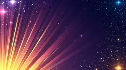 Wall Mural - abstract starburst design with glowing rays and stars