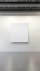 Poster - Minimalistic White Canvas in Modern Art Gallery Environment