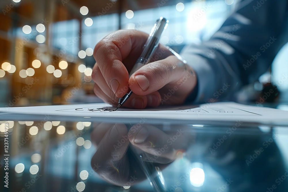 1. Stunning Individual Completing Purchase Order Form on Desk 2