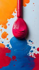 Poster - red and blue paint