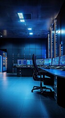 Poster - Modern Control Room with Advanced Technology and Security Systems