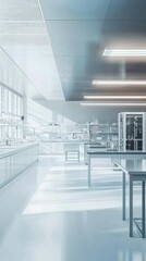 Poster - Modern laboratory interior design with bright natural light and clean surfaces