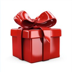 Poster - Shiny red gift box with large bow: perfect for celebrations, birthdays, and special occasions