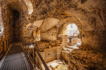 Wall Mural - Ancient Roman theater in Catania, SIcily, Italy. Built from the limestone and black lava.