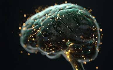 Poster - stock concepts and big data analysis, bolstered by machine learning technologies on circuit boards, 