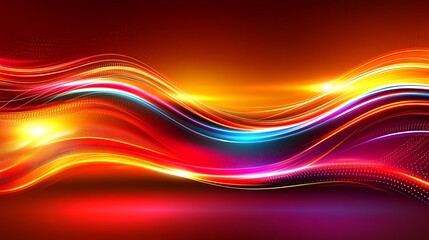 Wall Mural - abstract colorful waves of light energy flowing