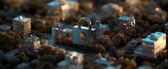 Poster - concept of cybersecurity and data protection