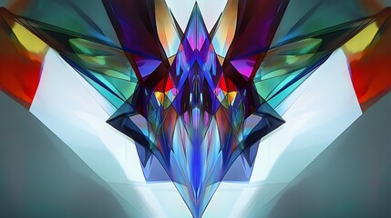 Wall Mural - abstract colorful crystal geometric design art