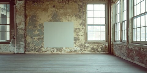 Canvas Print - Abandoned Interior of a Run-down Factory