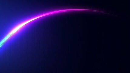 Abstract Neon Arc Glowing Brightly In Dark Background