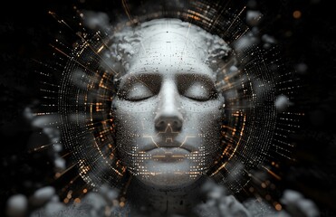 Poster - Stock. Composition focused on Future Technologies. 3D rendered graphics
