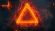 © AlfaSmart - Fiery Neon Triangle on a Textured Wall