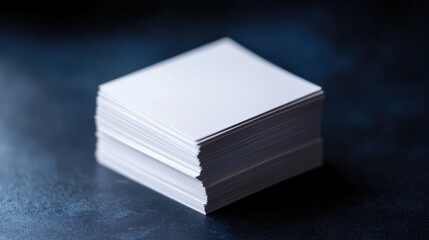 Poster - Professional networking concept with a stack of business cards.