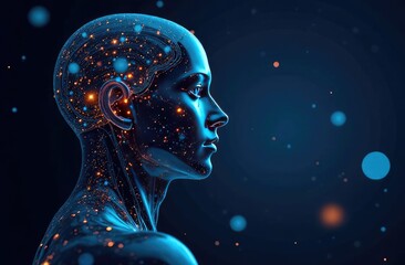 Fototapete - Artificial intelligence, machine and deep learning, modern computer technologies, Internet of Things