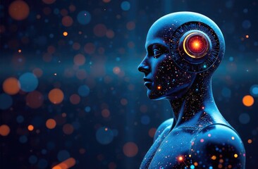 Fototapete - Artificial intelligence, machine and deep learning, modern computer technologies, Internet of Things