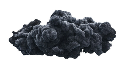 Poster - Dark gray smoke cloud spreading on transparent background