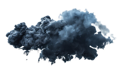 Poster - Realistic dark smoke cloud floating with transparent background