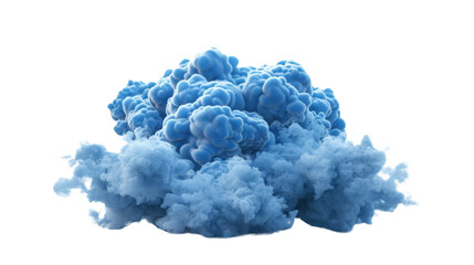 Poster - Blue smoke cloud with transparent background creating a dreamlike atmosphere