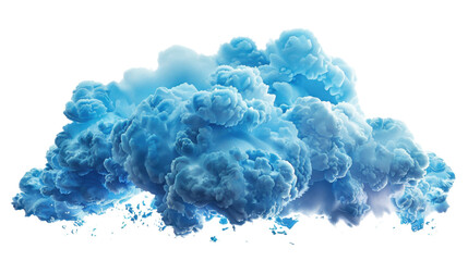 Poster - Blue smoke cloud forming on transparent background