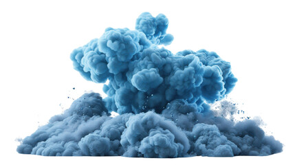 Poster - Light blue ink cloud spreading on transparent background