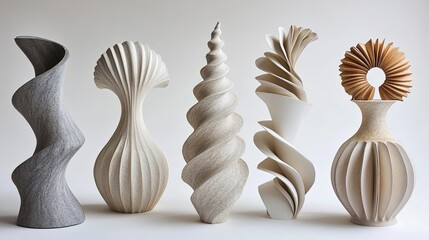 Poster - Unique ceramic vases showcasing modern design and craftsmanship in various shapes and textures