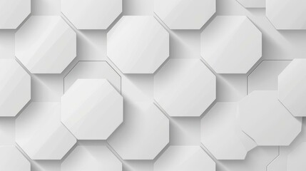 Poster - Explore a sleek seamless hexagon pattern that embraces a modern vibe with its subtle grey tones, ideal for any design project.