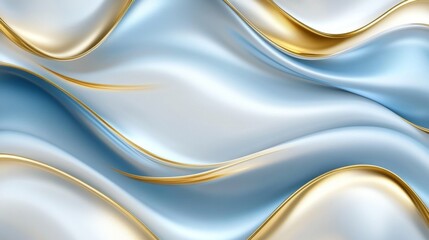 Wall Mural - Stunning Abstract Blue and Gold Liquid Waves Graphic Design