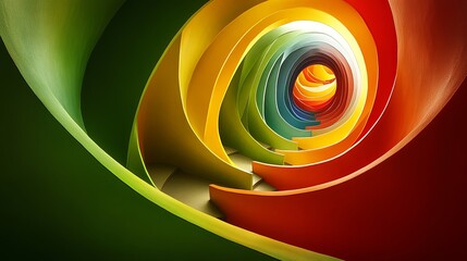 Poster - Colorful spiral design creates an illusion of depth in a vibrant circular tunnel