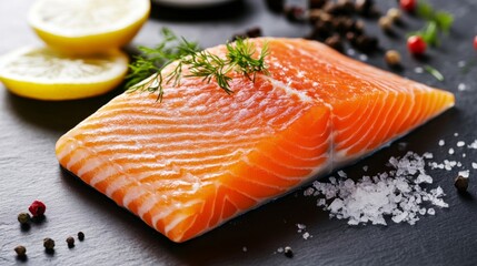 Poster - A fresh fish fillet on a chilled surface, with glistening flesh and bright, natural colors, showing the quality of fresh seafood