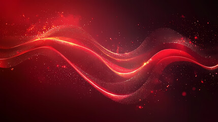 Wall Mural - flowing abstract red waves