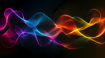 Wall Mural - abstract colorful waves of light and shadow intertwining, creating a dynamic visual experience. lumi