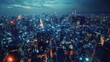© MAGNIFIER - The concept of fiber and Wi-Fi connectivity that spans cities, communication technology.