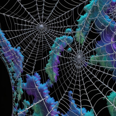 spider web with dew drops