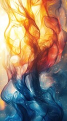 Wall Mural - Abstract blurred gradient blending yellow, white, and blue tones for a lively visual effect