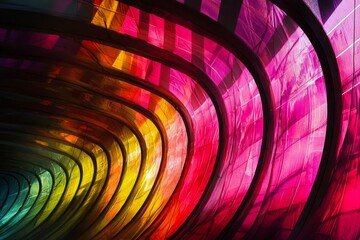 Poster - Abstract ark neon background with abstract lines and rays.