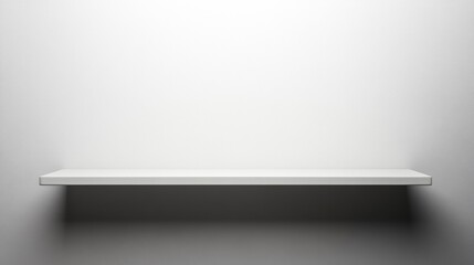 Poster - An empty white shelf rests against a softly lit neutral background, emphasizing simplicity and minimalism in design