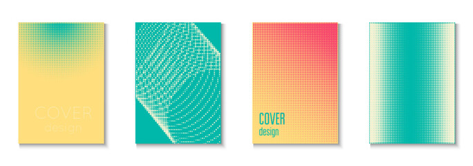 Line Template Set. Color Art With Memphis Elements. Linear Shapes In Annual Frame. Business Flyer. Minimalist Dot Texture. Geometric Wave Background. Trendy Line Template