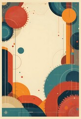 Poster - Abstract Geometric Design Featuring Circles Gears and Lines