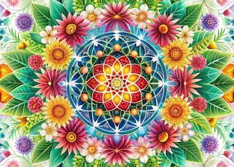 abstract floral geometry canvas prints