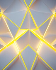 Aufkleber - White and yellow neon geometric pattern abstract party concept background
