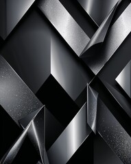 Poster - Black and silver sharp geometric patterns abstract party concept background