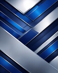 Poster - Blue and silver sharp angled lines abstract party concept background