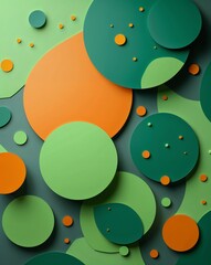 Poster - Orange and green overlapping shapes abstract party concept background