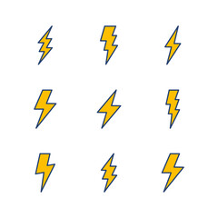 Wall Mural - lightning icon set. electric icon vector. power icon. energy sign