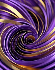 Aufkleber - Purple and gold twirling lines abstract party concept background
