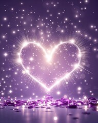 Poster - Purple and white soft light bursts abstract romantic Valentines concept background