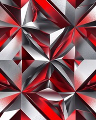 Poster - Red and silver angular patterns abstract party concept background