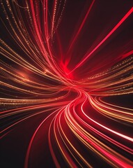 Aufkleber - Rose gold and red glowing trails abstract romantic Valentines concept background